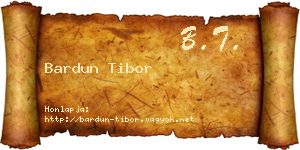 Bardun Tibor névjegykártya